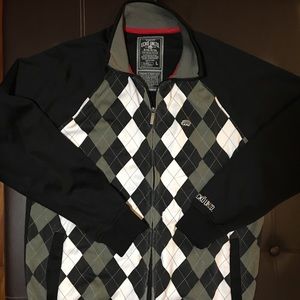 Marc Ecko Black & White Argyle Track Jacket